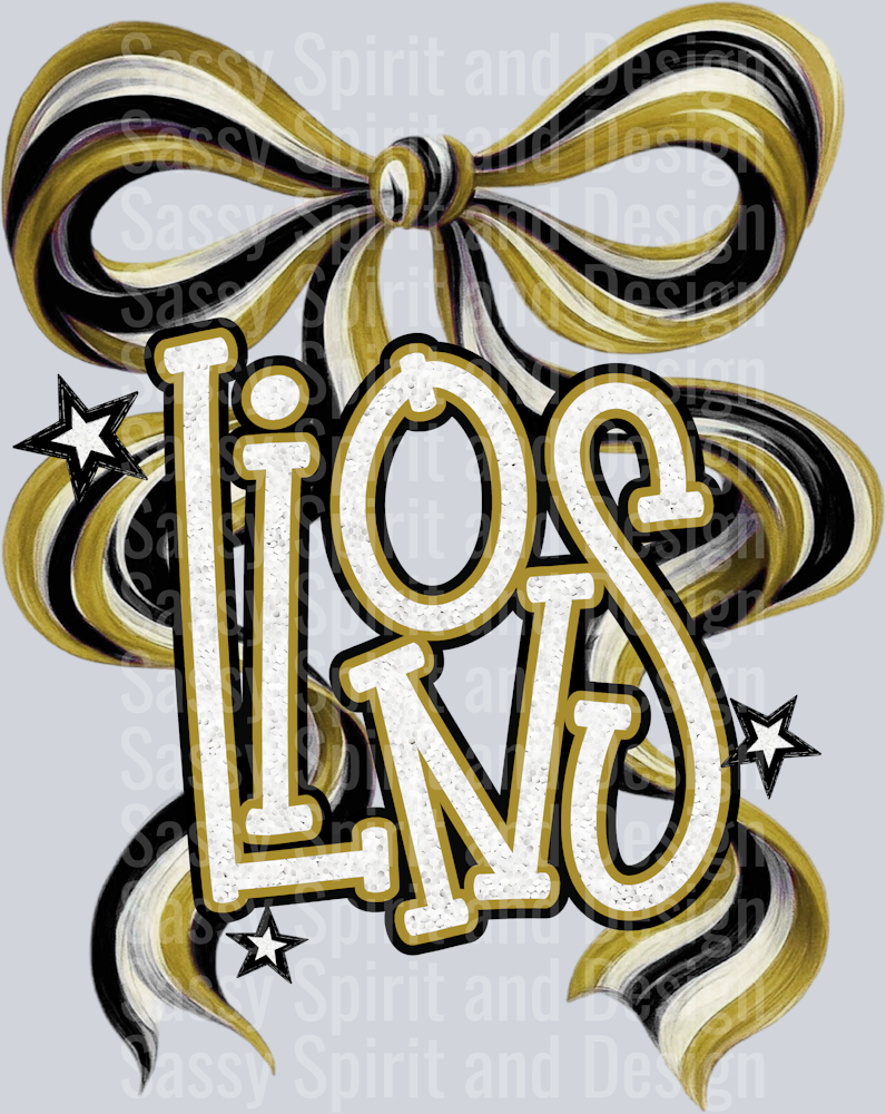 LIONS GOLD BOW GLITTER