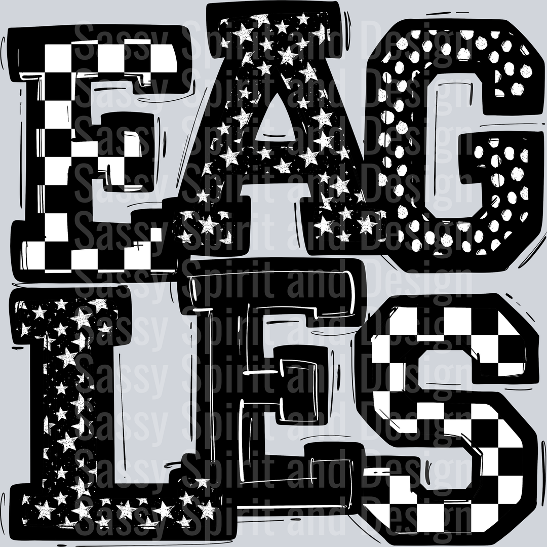 EAGLES BLACK WHITE MIXED