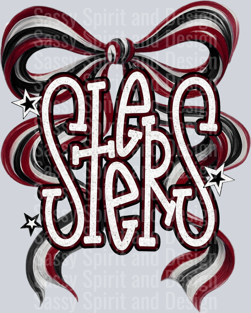 STEERS MAROON BOW GLITTER