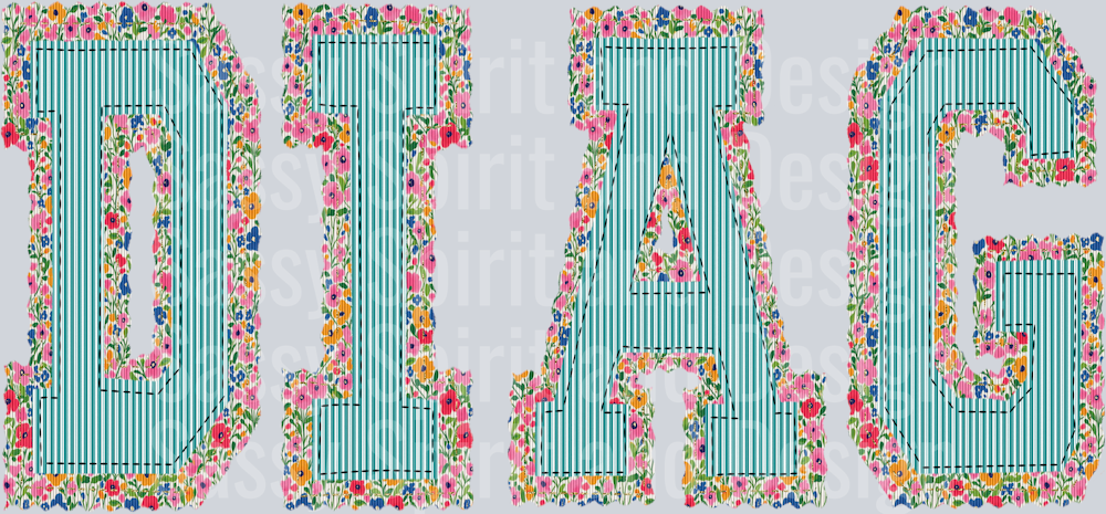 DIAG FLORAL TEAL SEERSUCKER