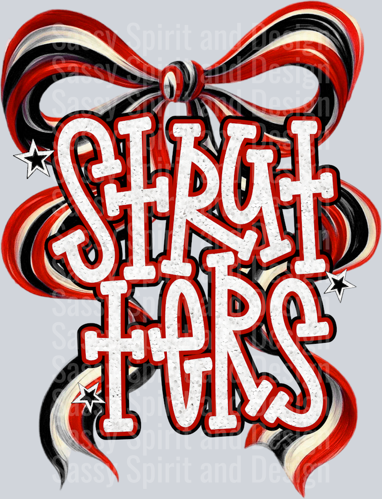 STRUTTERS RED BOW GLITTER