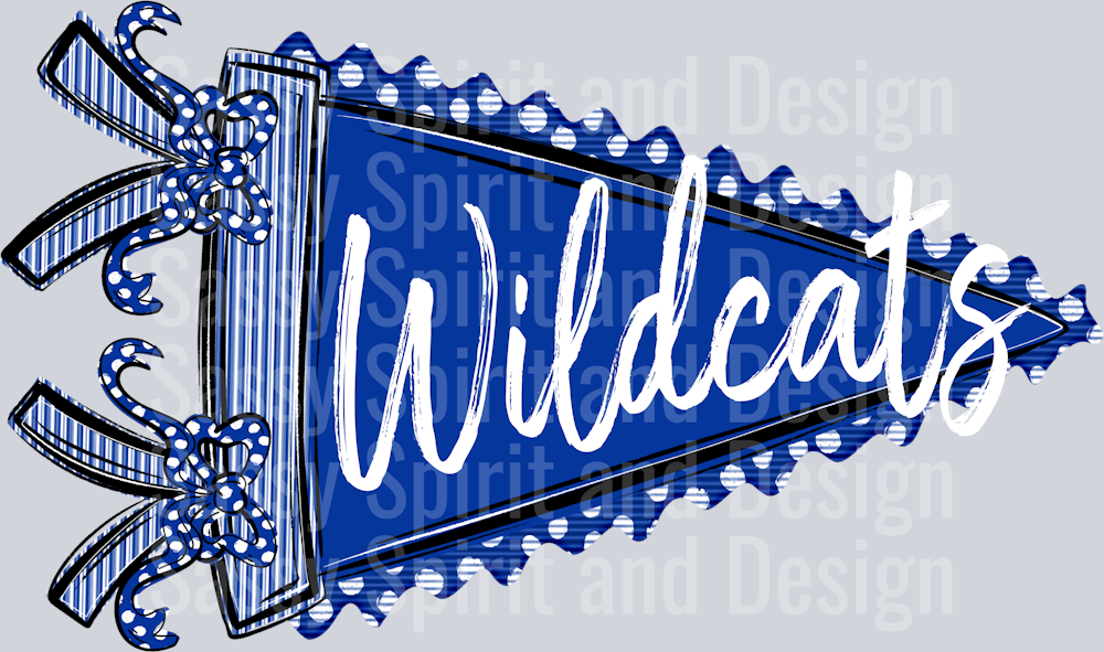 WILDCATS ROYAL PENNANT FLAG
