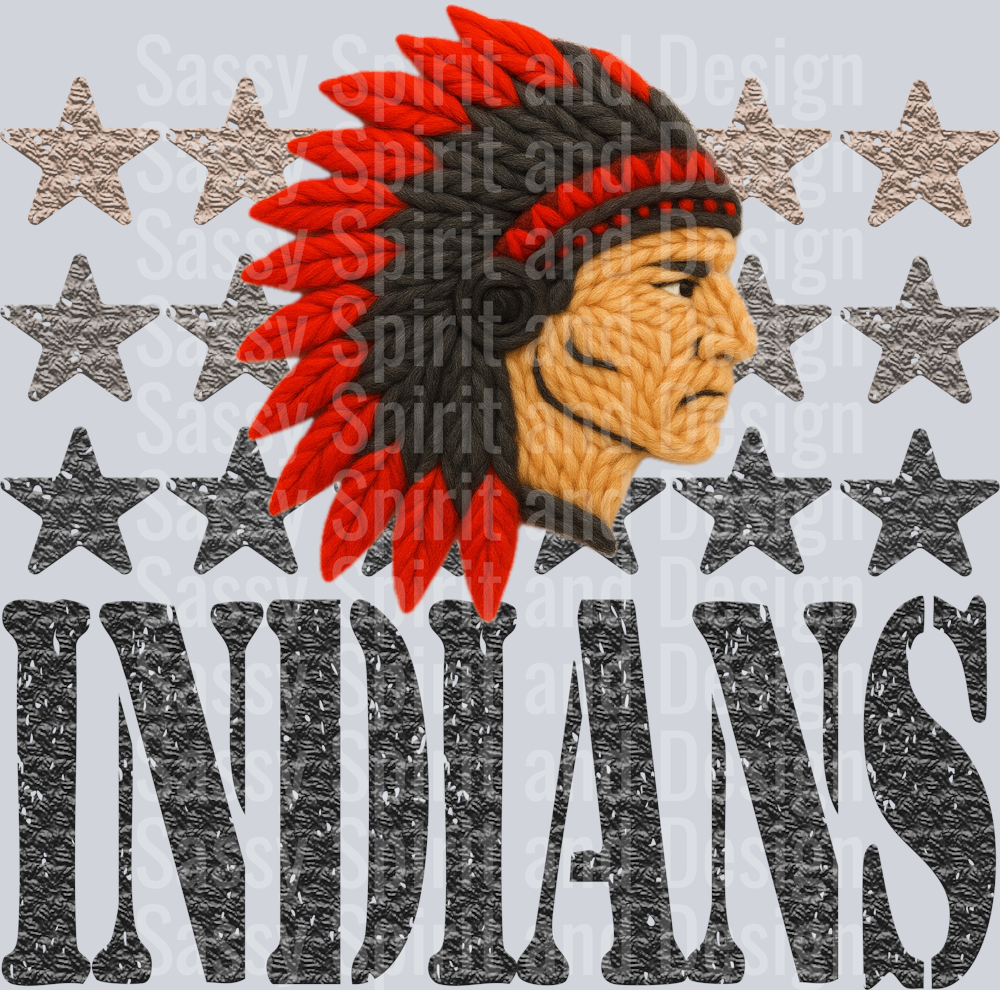 YARN MASCOTS INDIANS RED
