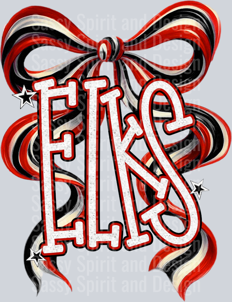 ELKS RED BOW GLITTER