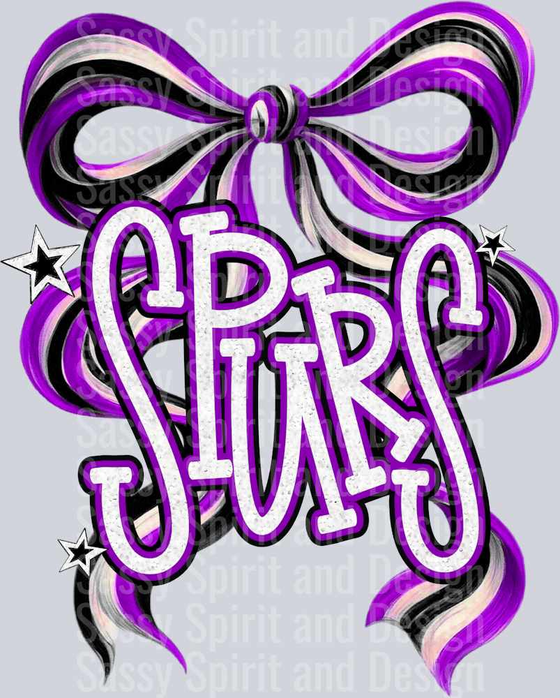 SPURS PURPLE BOW GLITTER