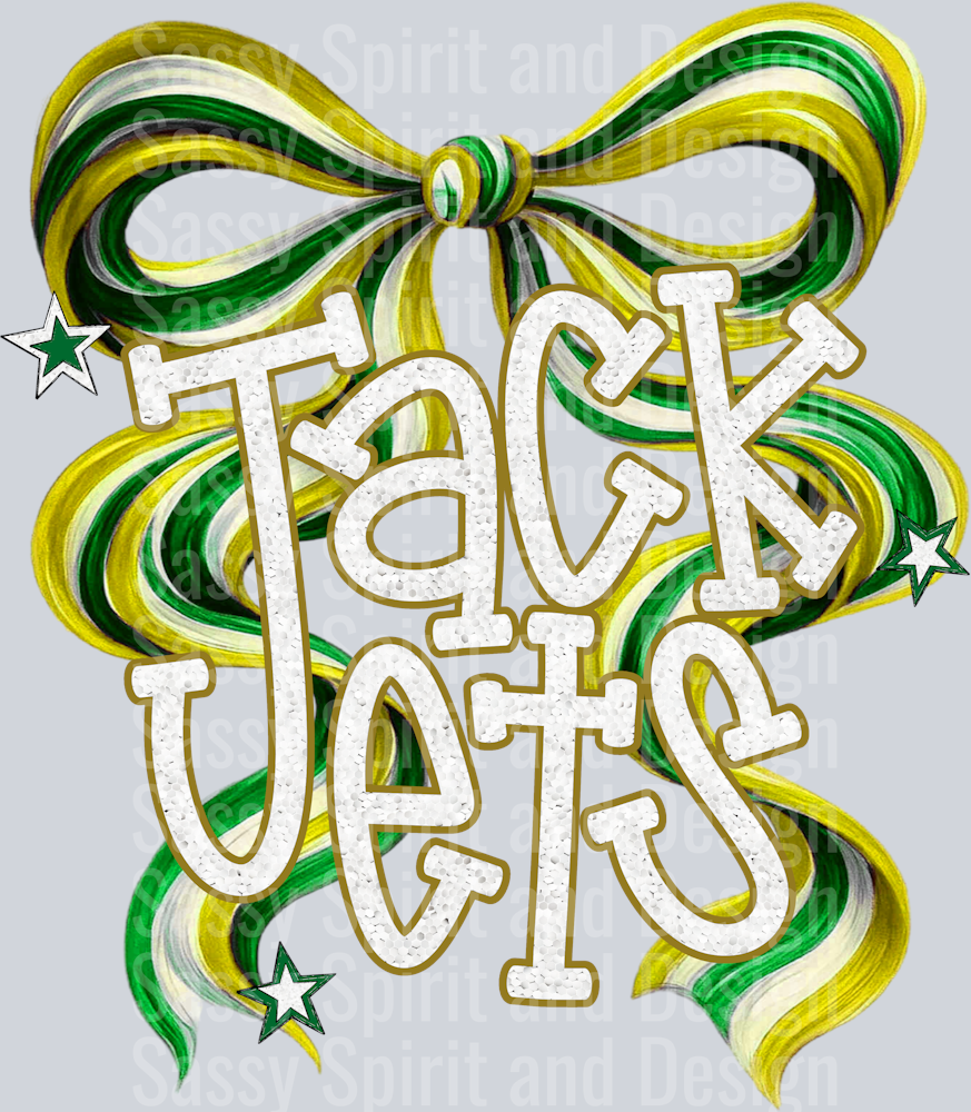 JACKETS YELLOW GREEN BOW GLITTER