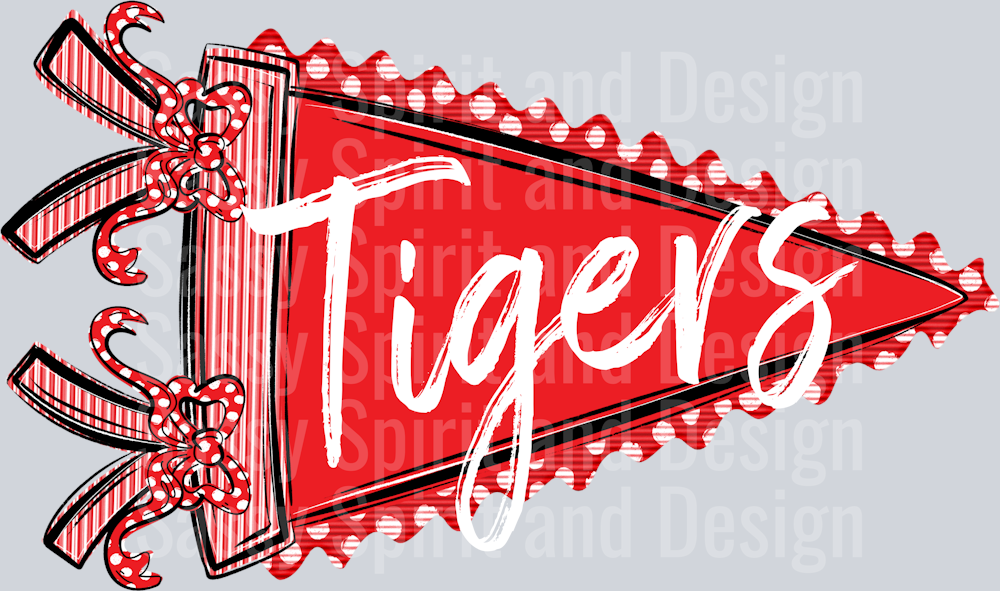 TIGERS RED PENNANT SEERSUCKER