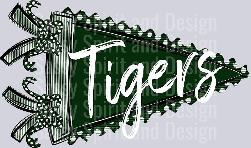 TIGERS DARK GREEN PENNANT SEERSUCKER