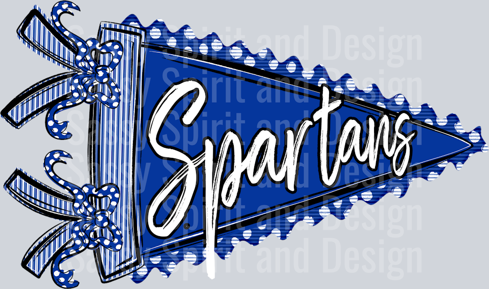 SPARTANS ROYAL BLUE PENNANT SEERSUCKER