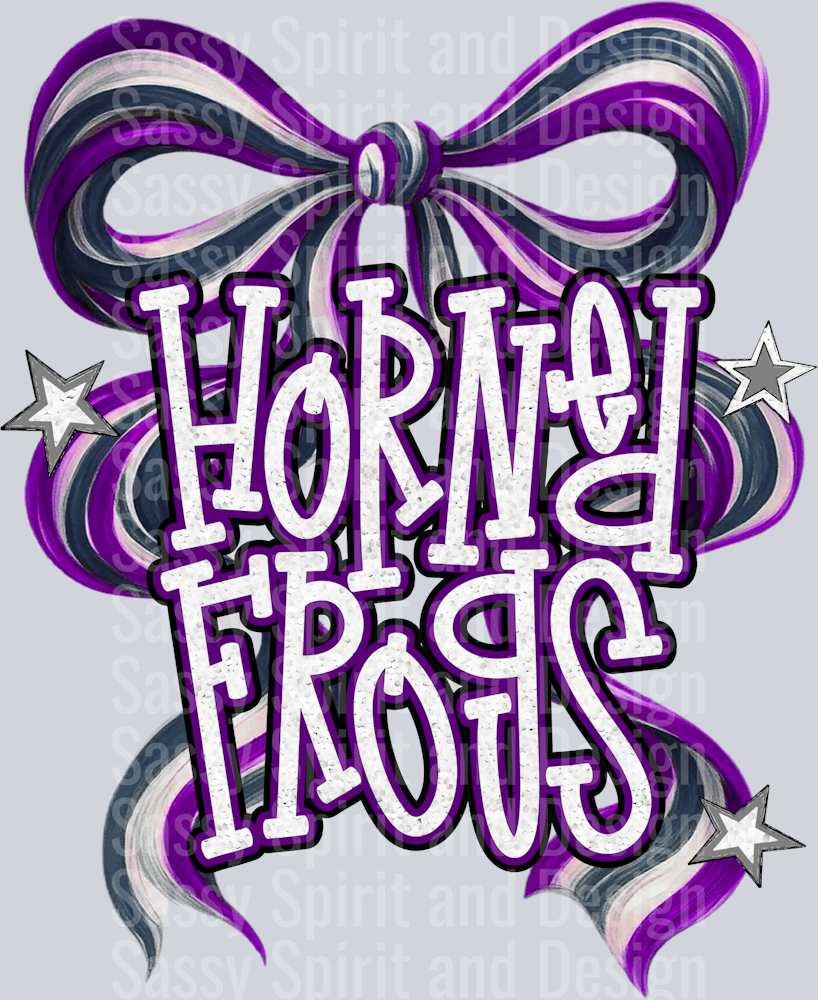 HORNED FROGS BOW GLITTER