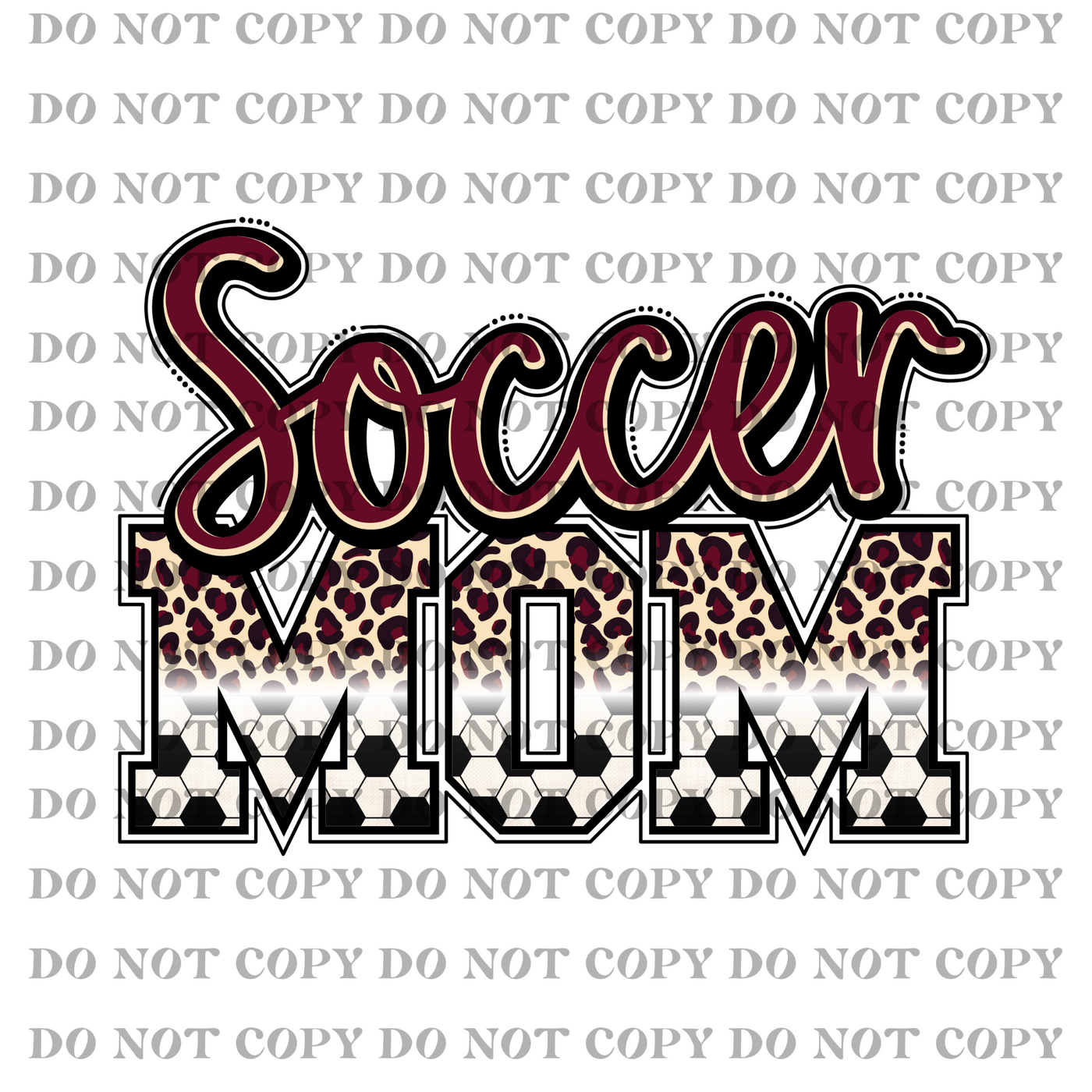 DTF Transfer - Soccer Mom (burgundy font)