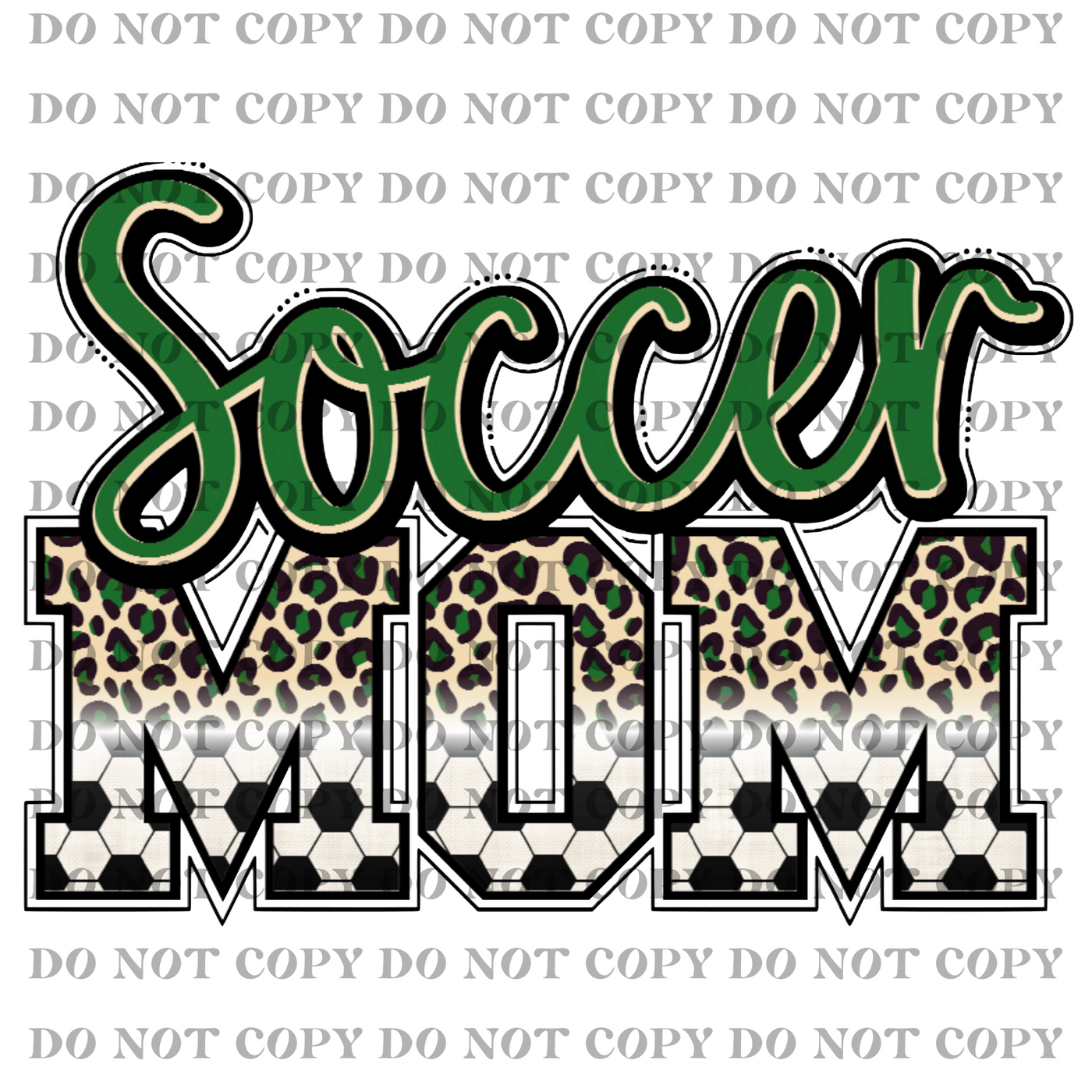 DTF Transfer - Soccer Mom (green font)