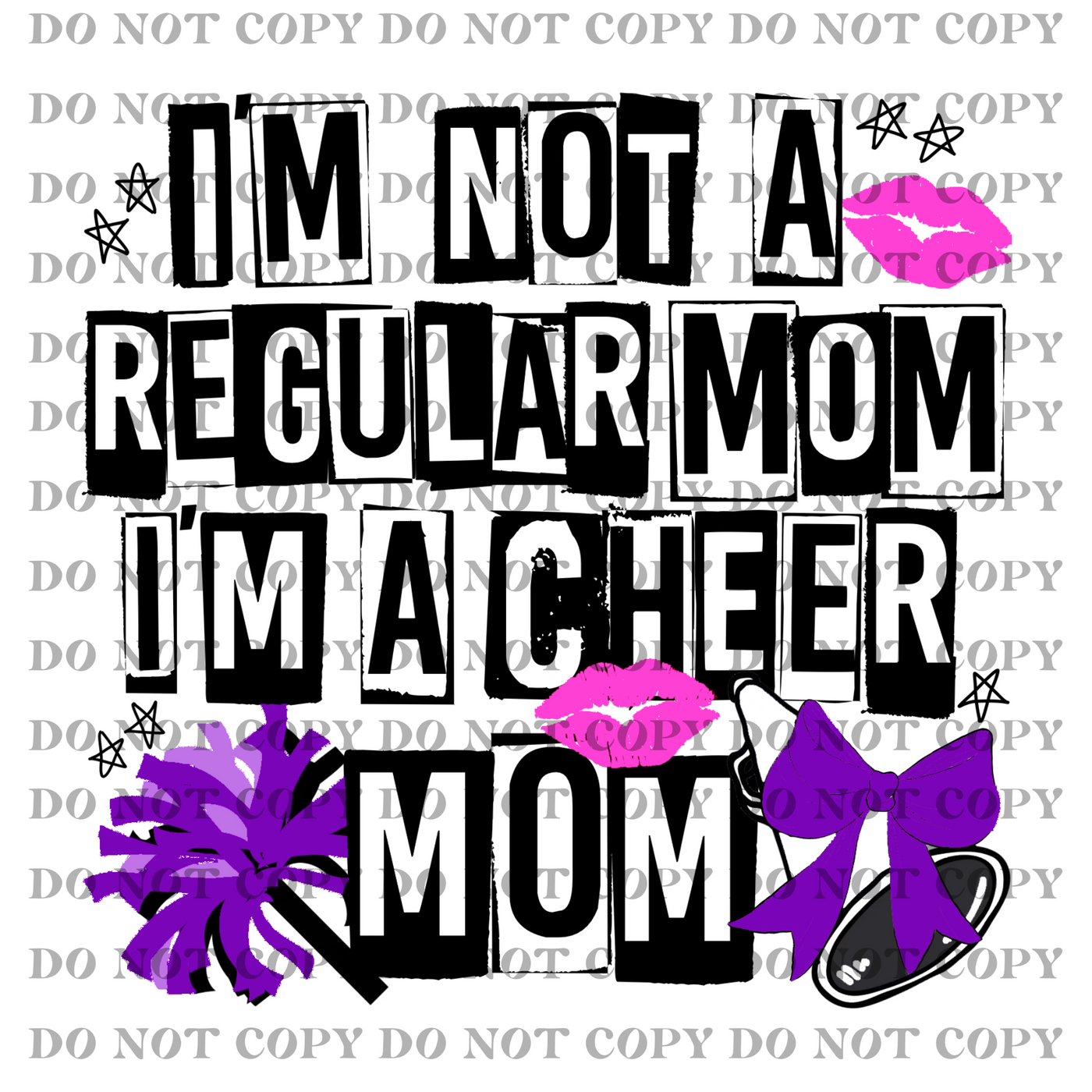 DTF Transfer - Cheer Mom (purple font)