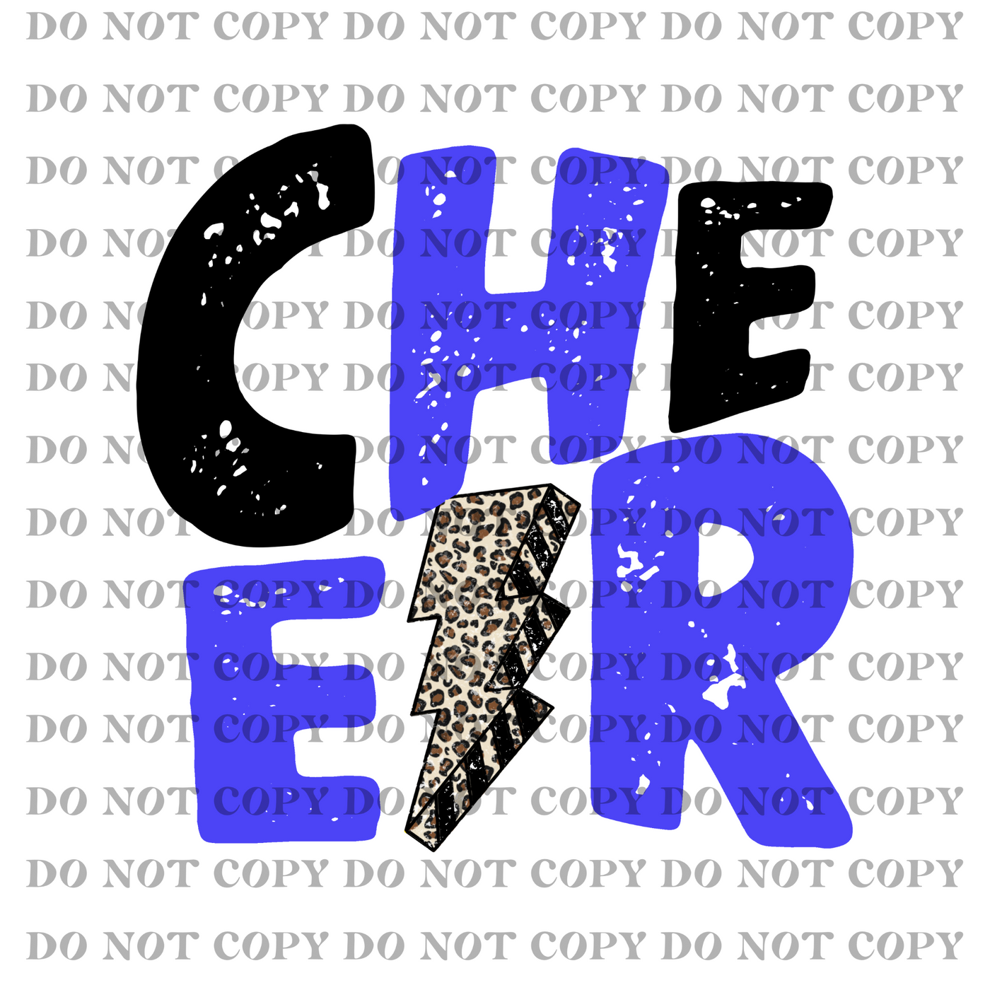 DTF Transfer - Cheer (royal blue font)