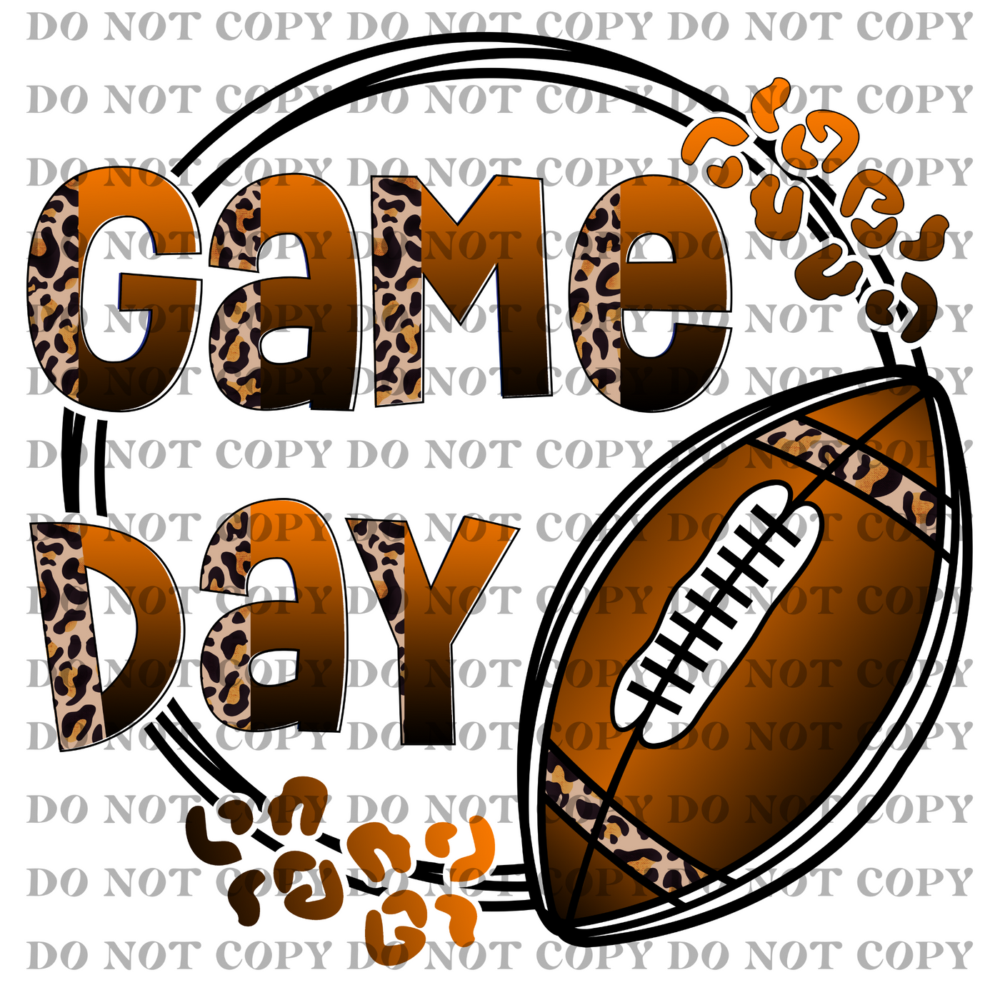 DTF Transfer - Game Day (orange font)