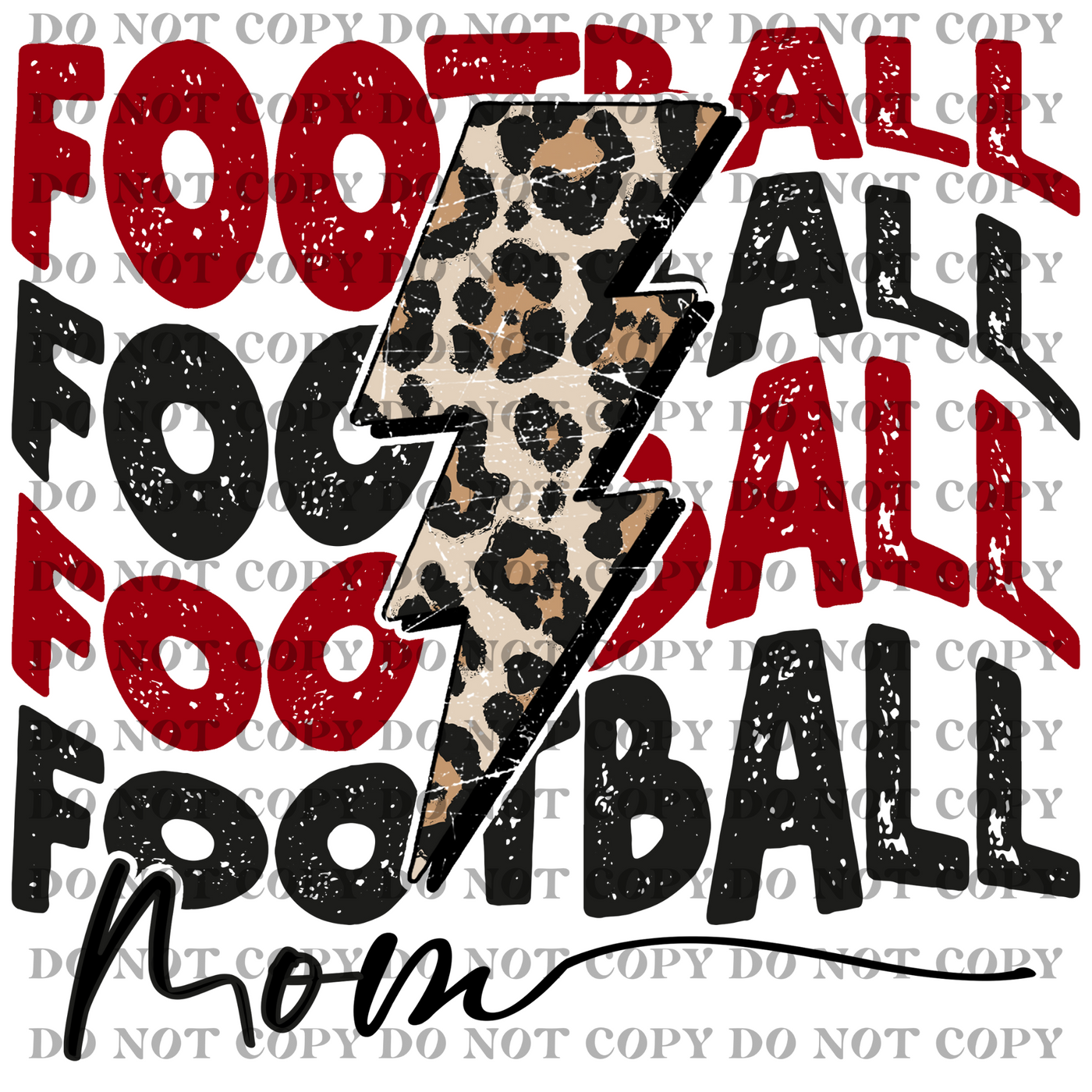 DTF Transfer - Football Mom (red/black font)