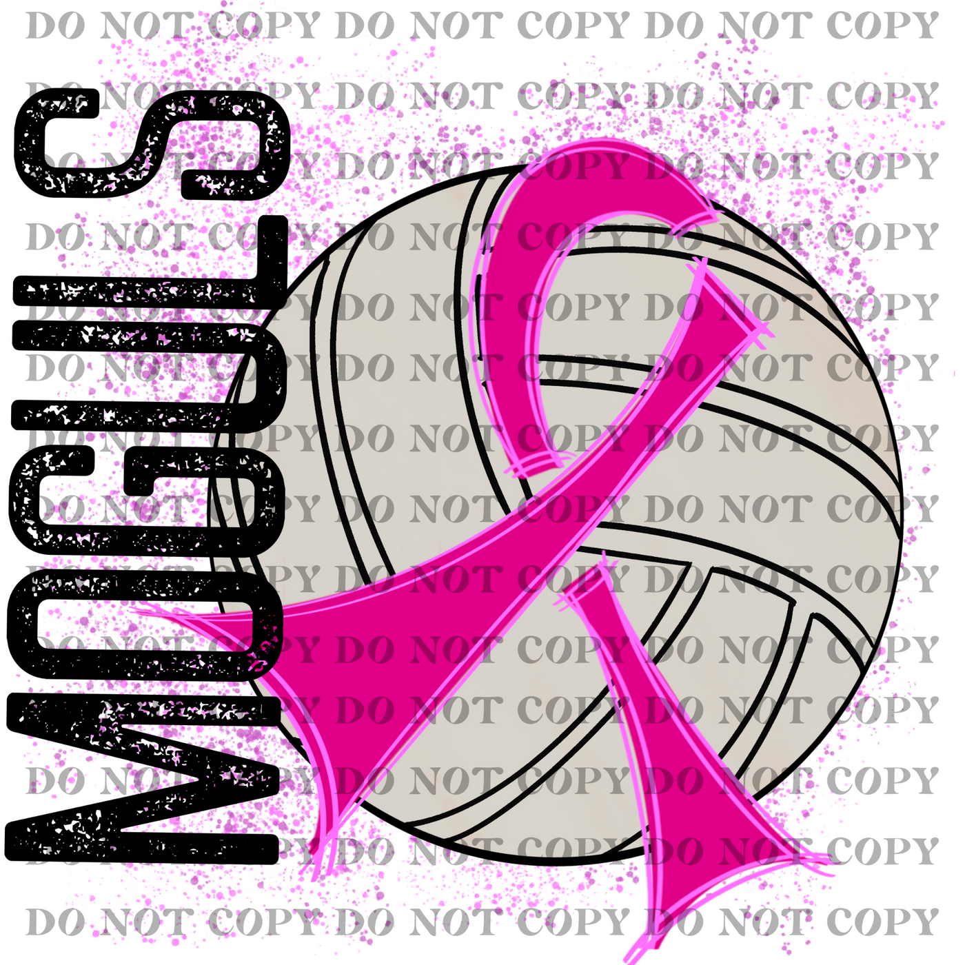 DTF Transfer - Breast Cancer Moguls (volleyball)