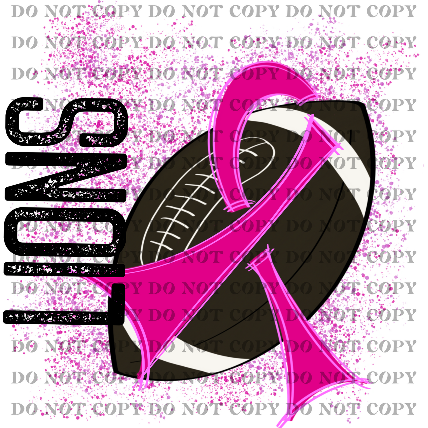 DTF Transfer - Breast Cancer Lions (football)