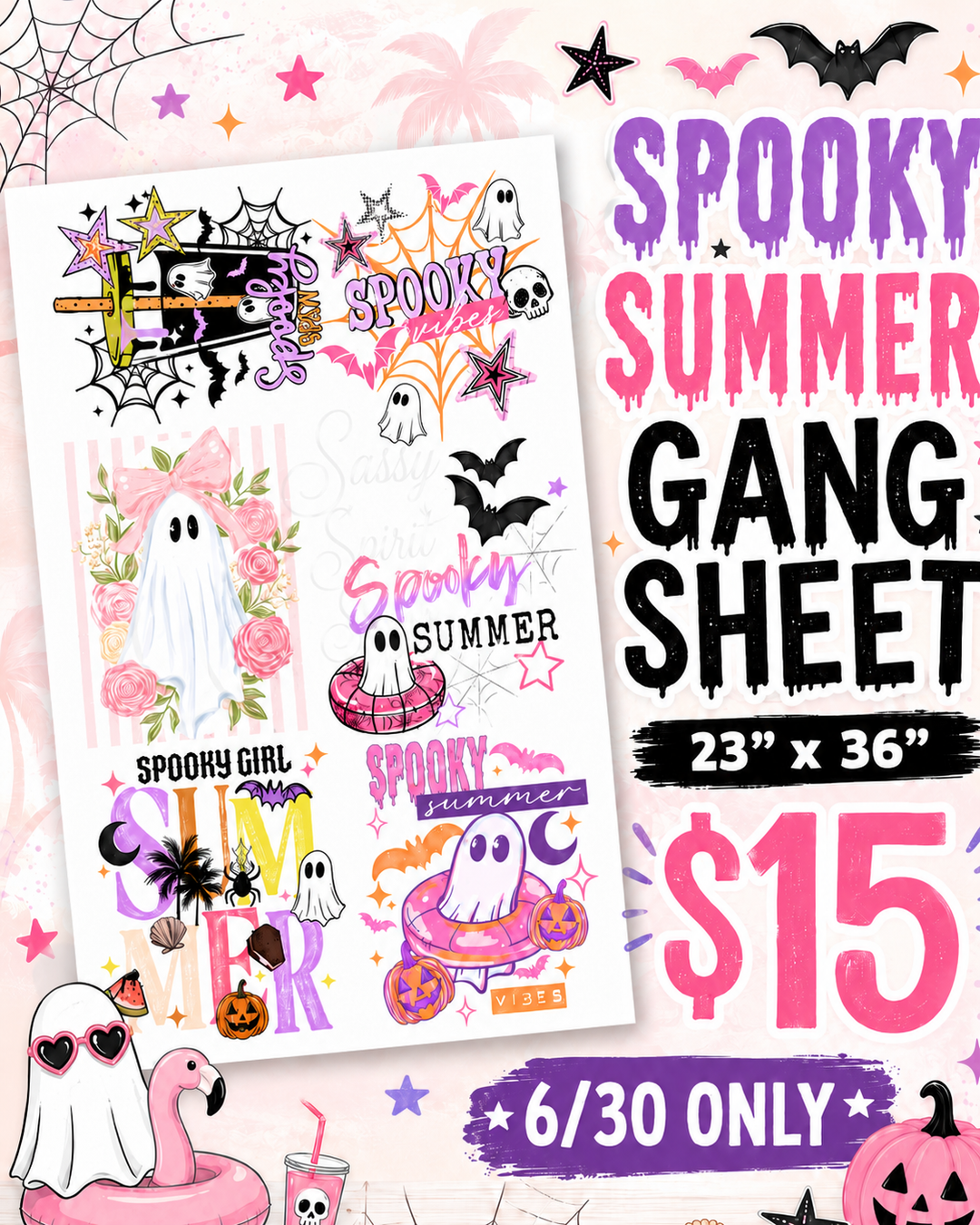 PRE-MADE Spooky Summer 23”x36” Gang Sheet