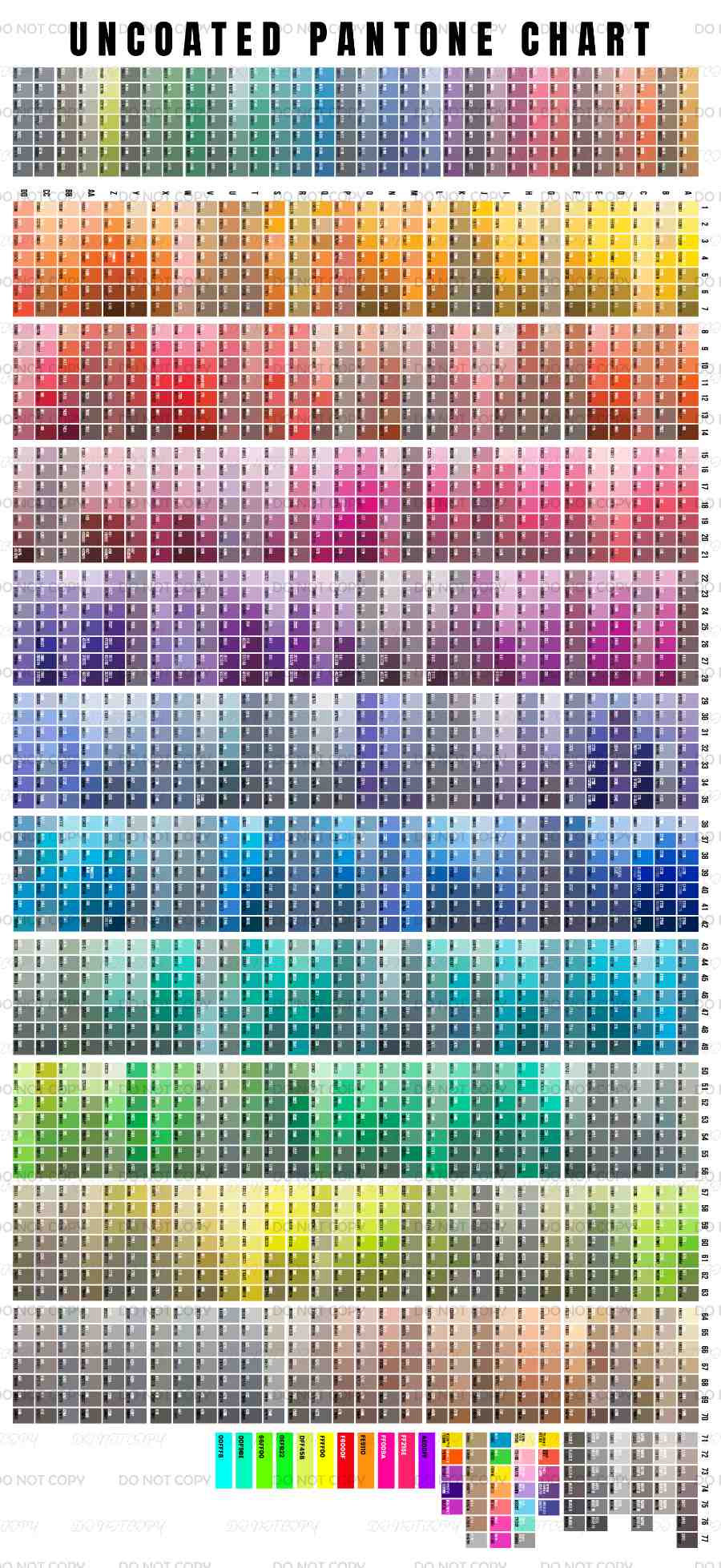 UNCOATED PANTONE COLOR CHART