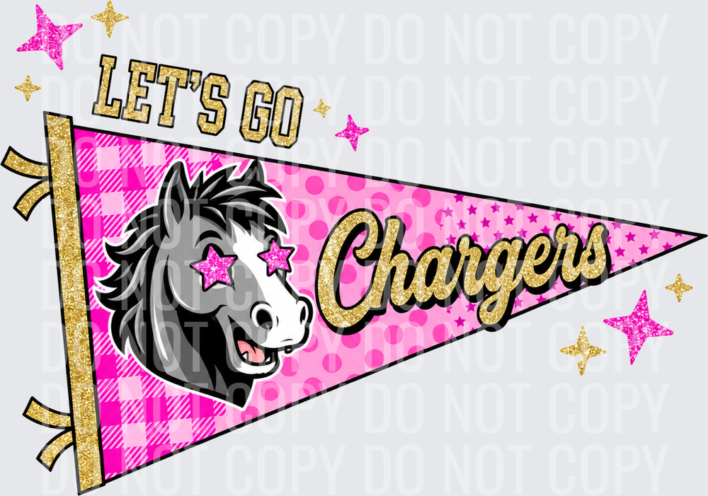 Cheerful Chargers spirit pennant design_print_300dpi