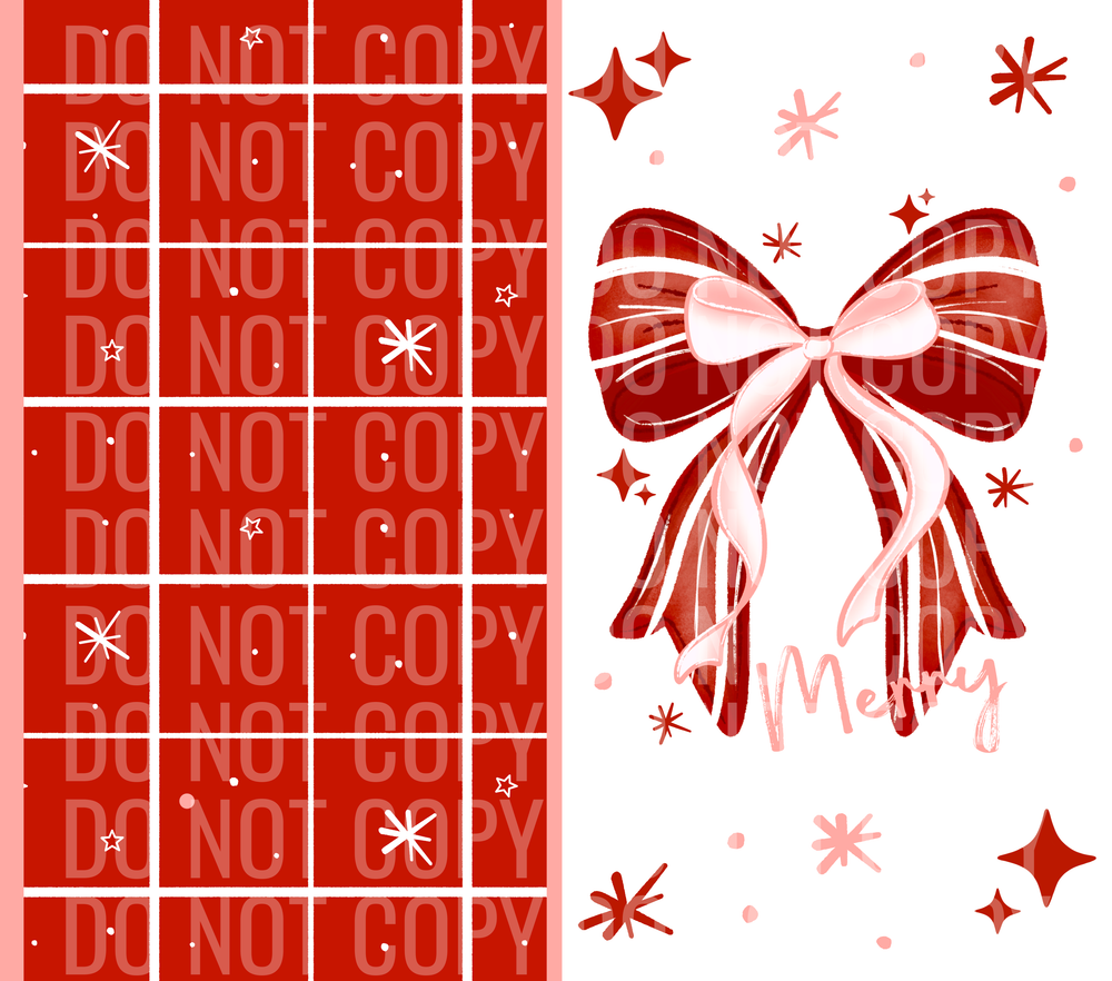Merry bow tumbler wrap