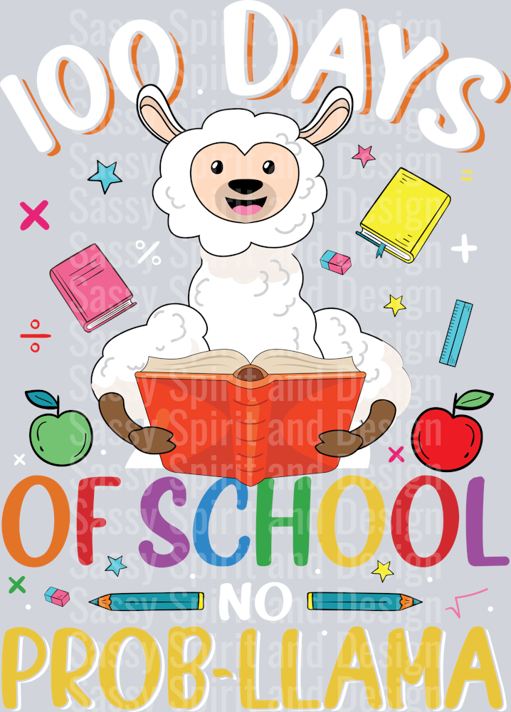 100 days of school no prob llama