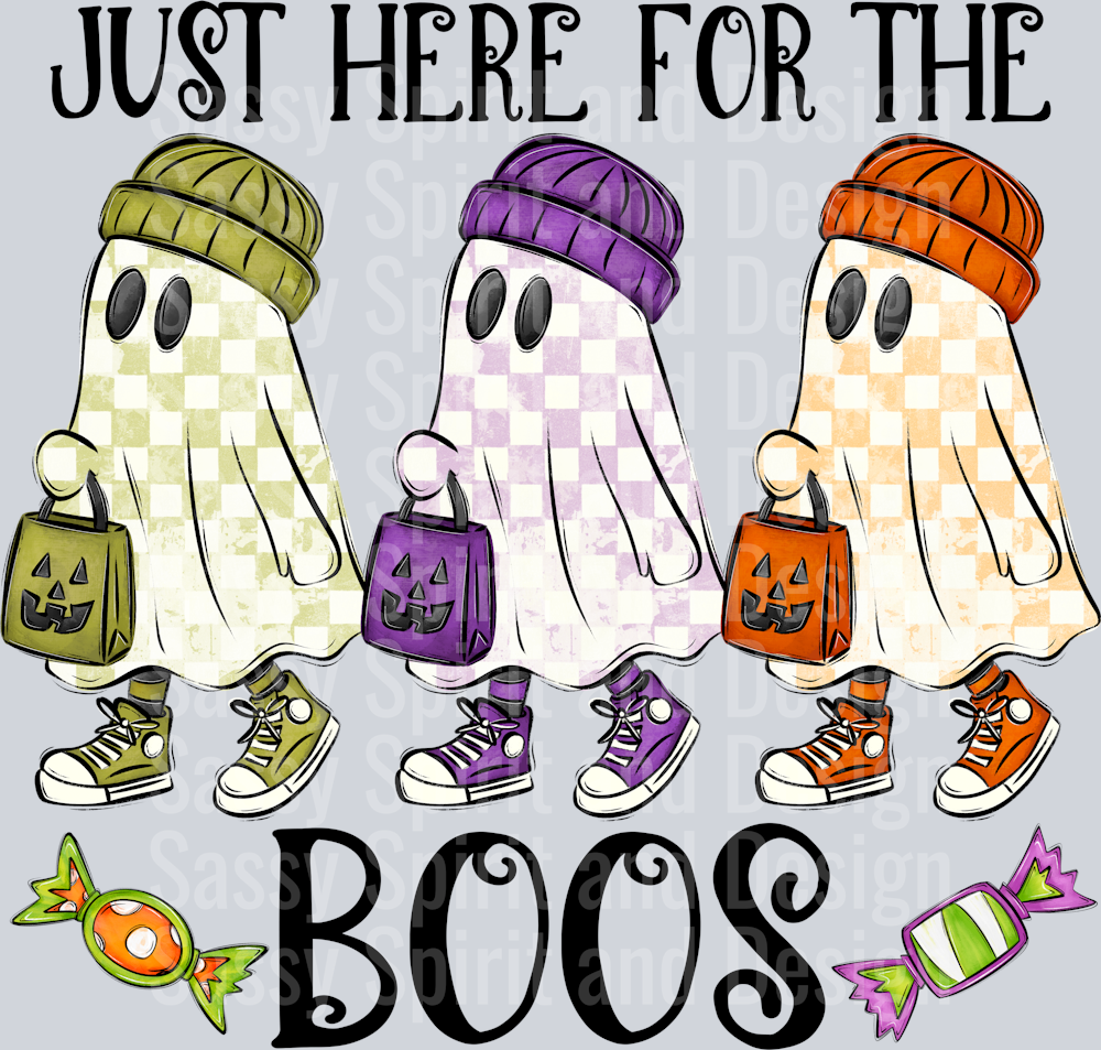 JUST HERE FOR THE BOOS BLACK PRINT