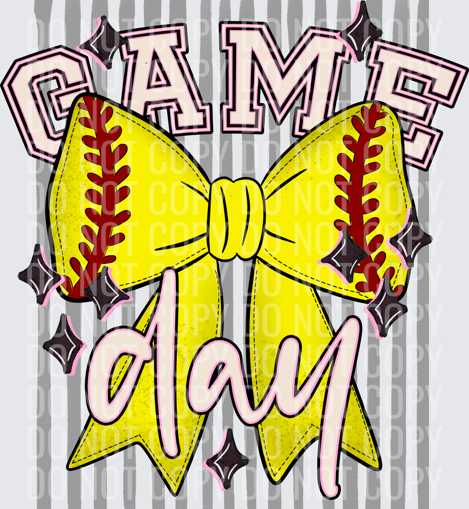 KayndiDesigns 05.26 Game Day Softball Bow Grey