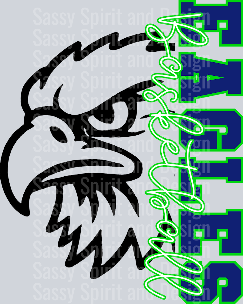 EAGLES BASKETBALL SPLIT FACE LIME NAVY
