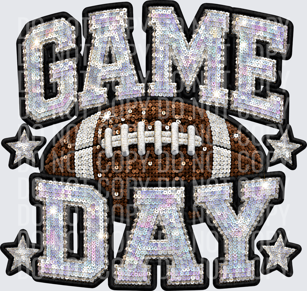 GAME DAY FOOTBALL FAUX SEQUIN