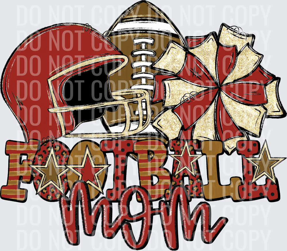 KayndiDesigns 08.26 Football Mom Dark Red