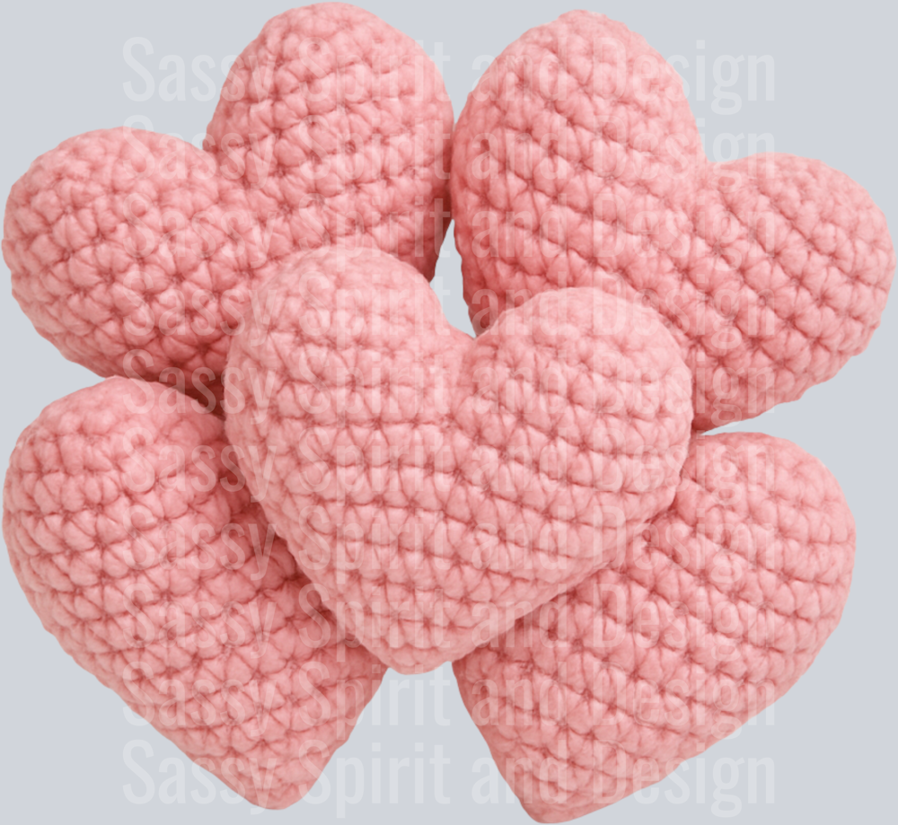 3D CROCHET HEARTS