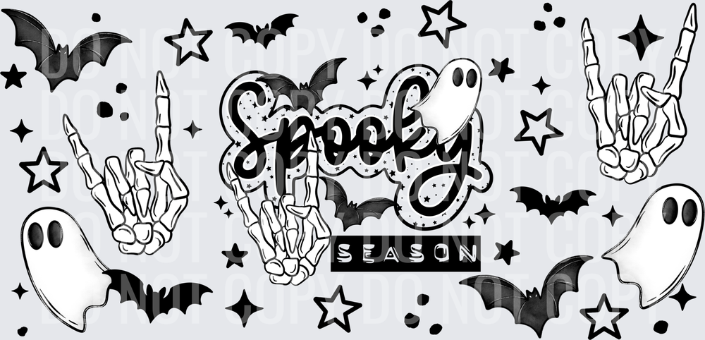 Black Spooky Season 16oz wrap