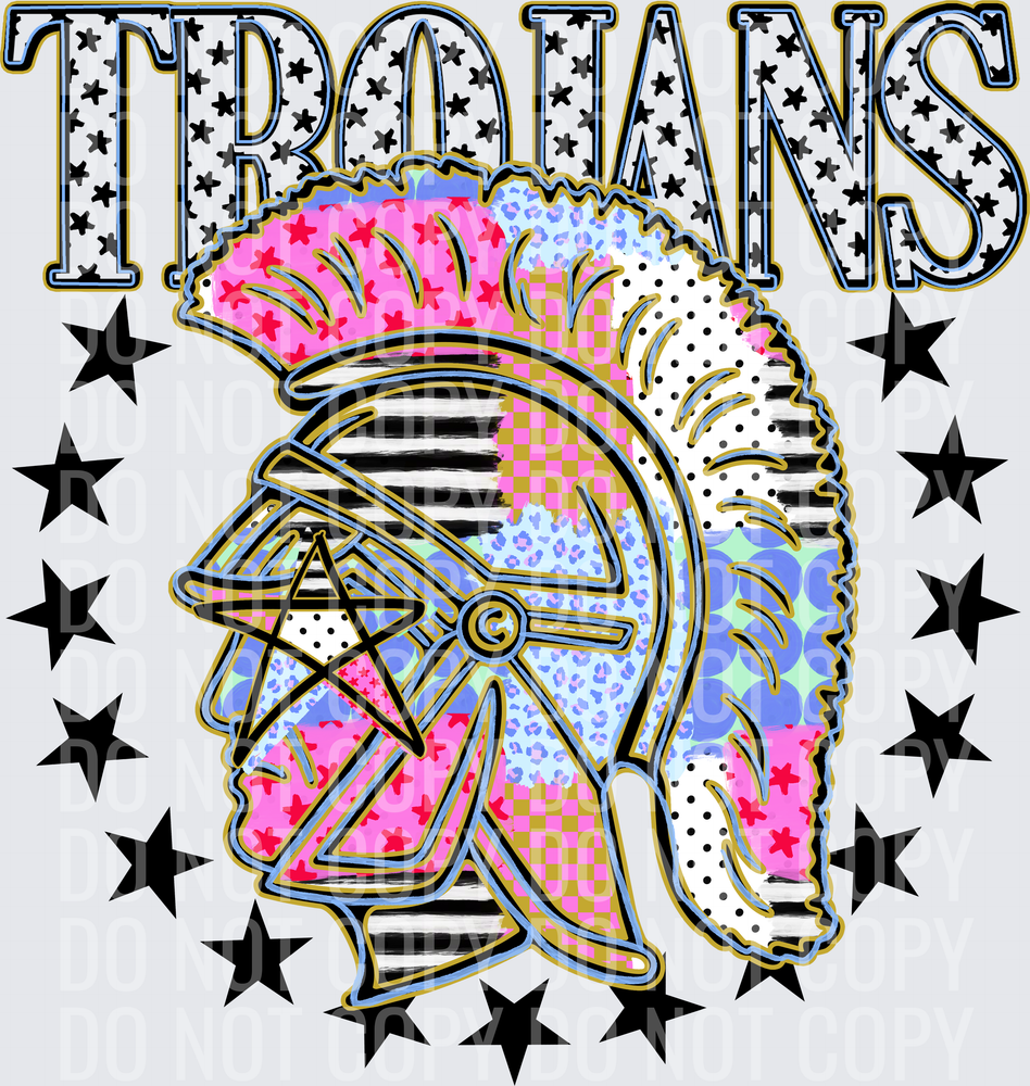 KayndiDesigns 09.26 Patchwork Varisty Stars Trojans 3
