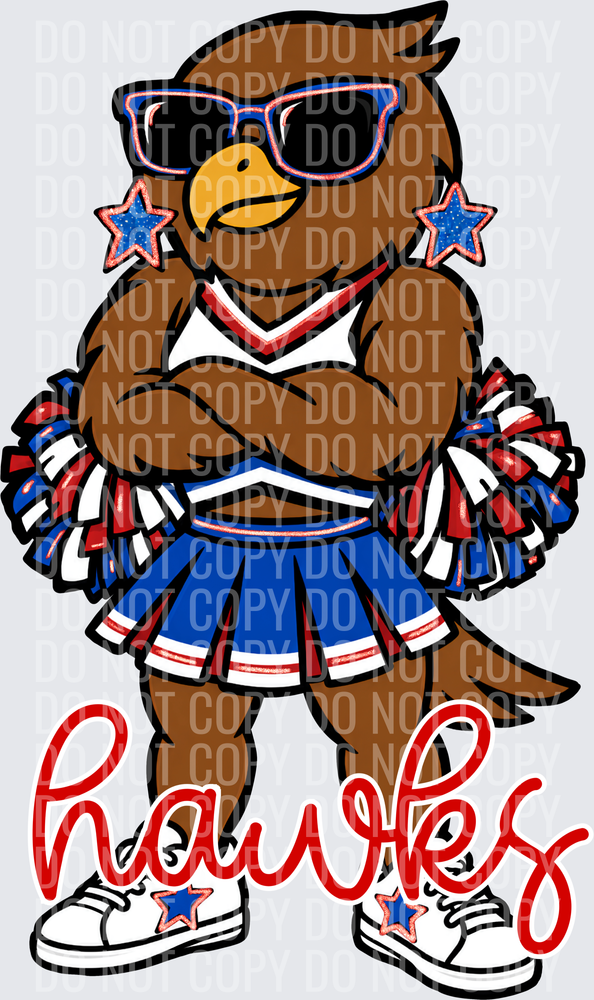 Hawks Cheer Red Blue White