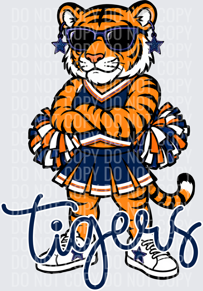 Tigers Cheer Navy Orange