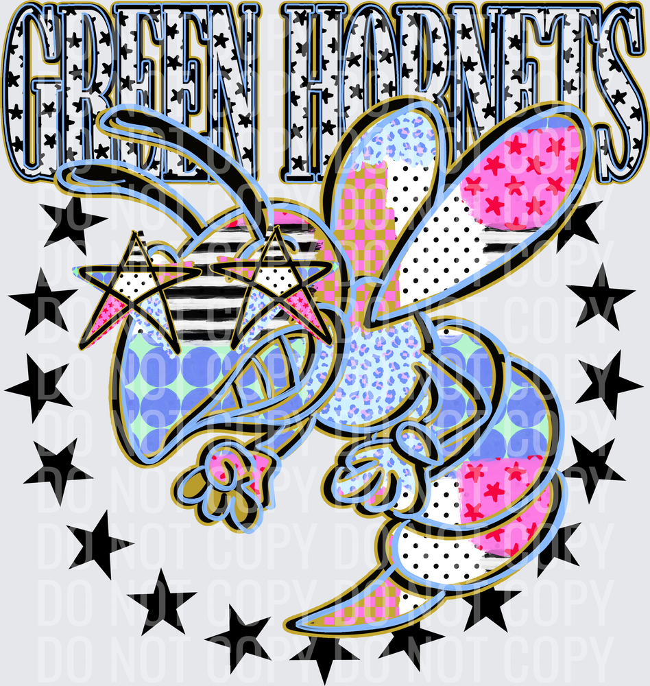 KayndiDesigns 09.26 Patchwork Varisty Stars Green Hornets
