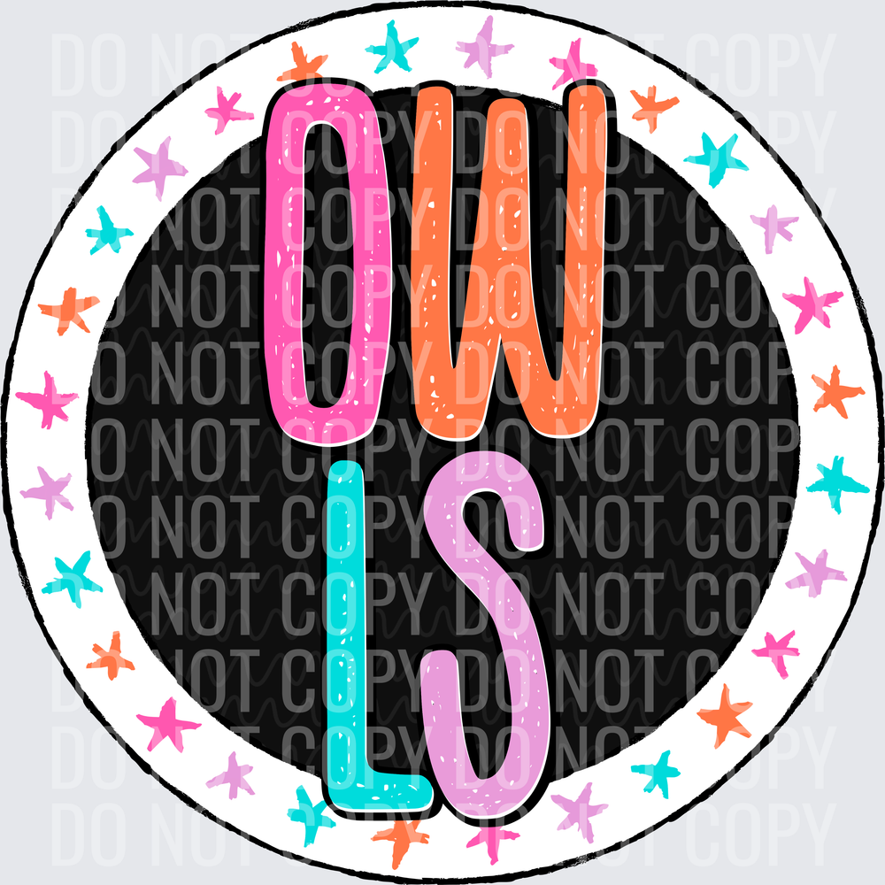 OwlsStarCircleColorfulBlackBG
