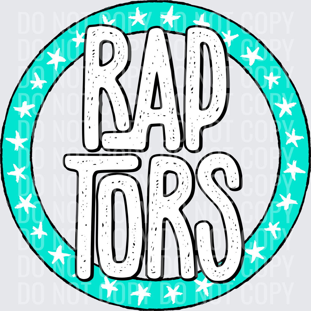RaptorsStarCircleTurquoiseWhite