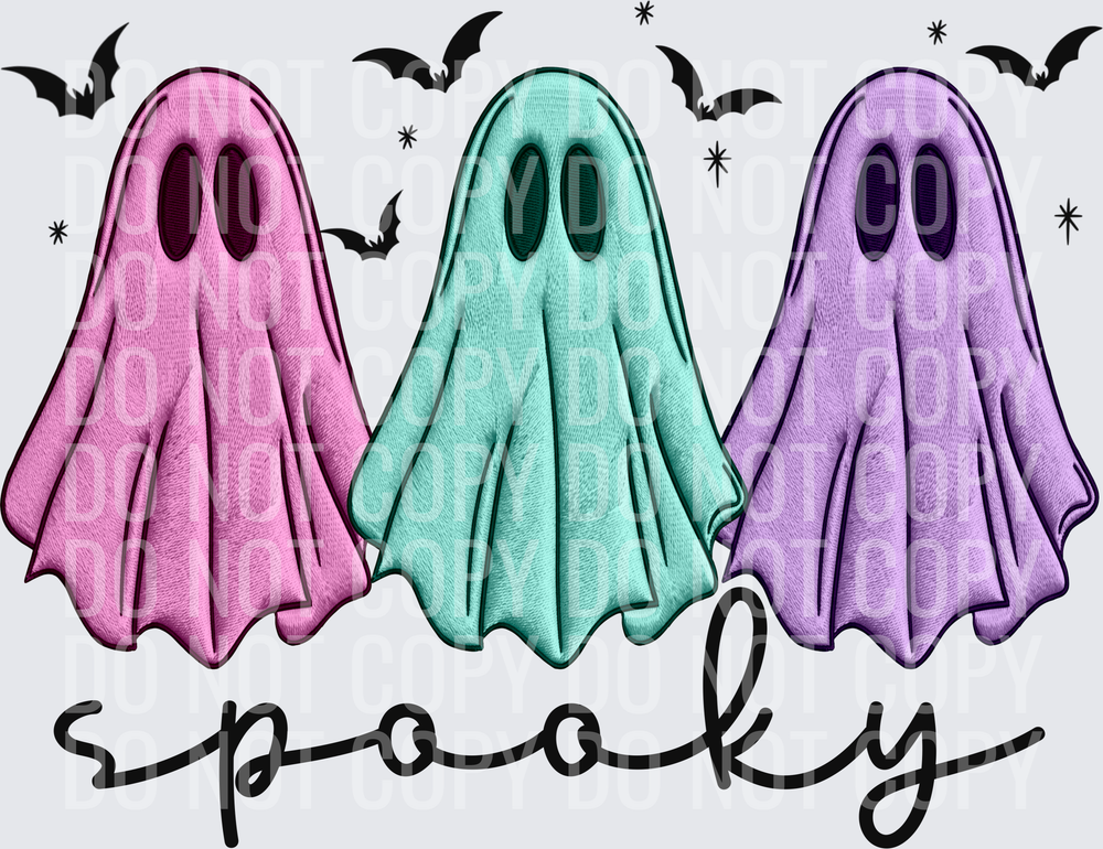 Spooky embroidered ghosts