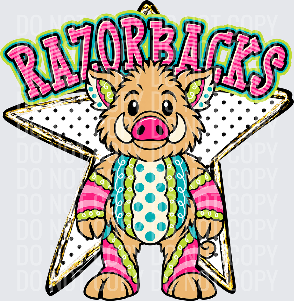 KayndiDesigns 10.26 Pattern Parade Star Razorbacks