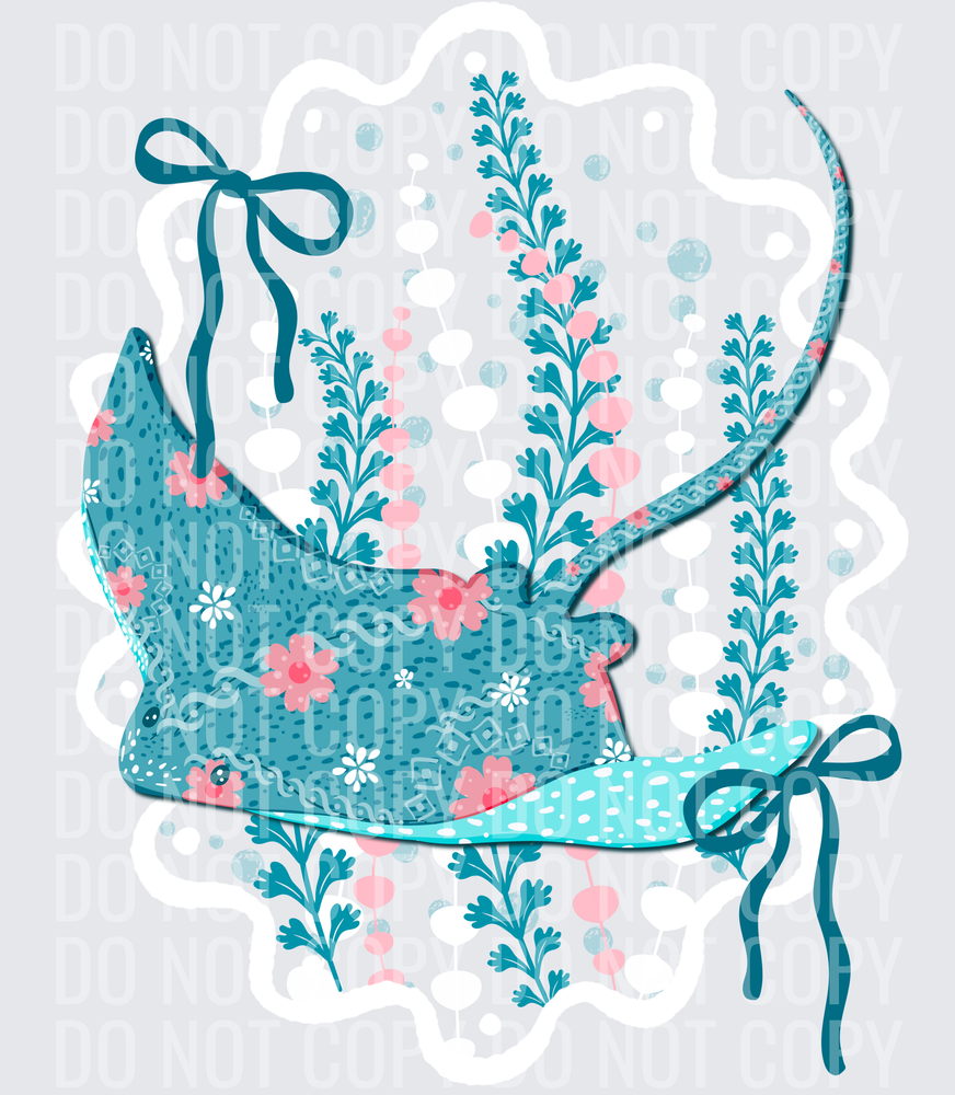 Floral stingray no background