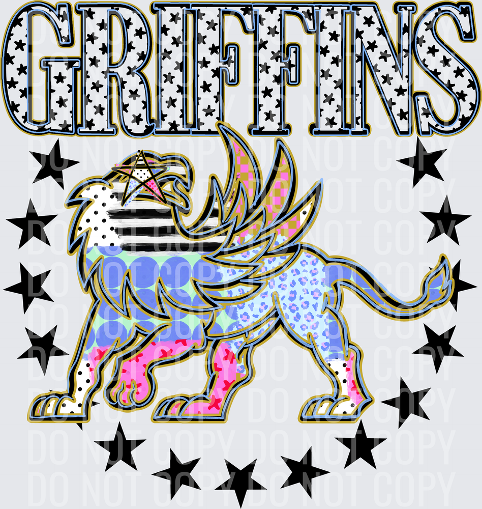 KayndiDesigns 09.26 Patchwork Varisty Stars Griffins
