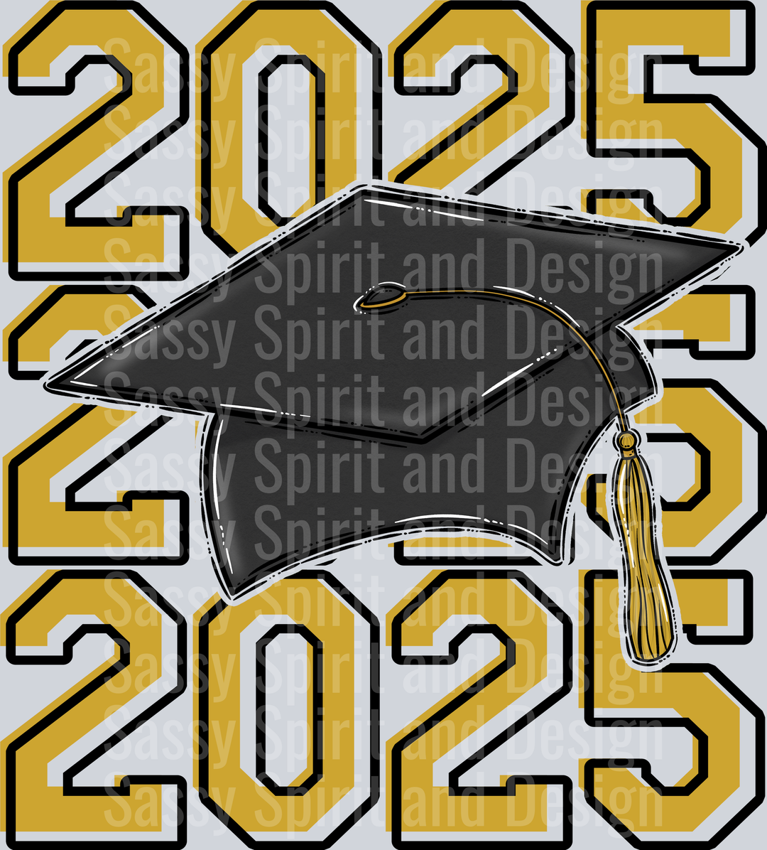 2025 Grad Cap Stacked Vegas Gold