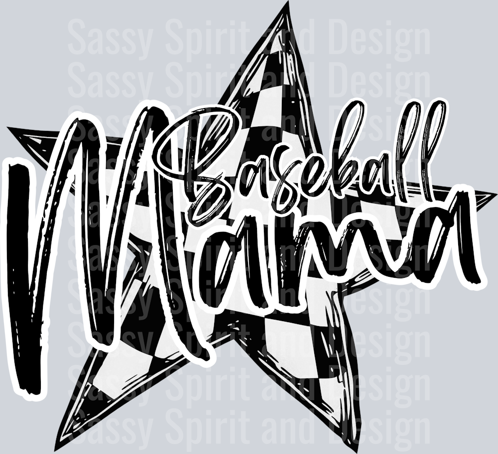 BASEBALL MAMA STAR BLACK