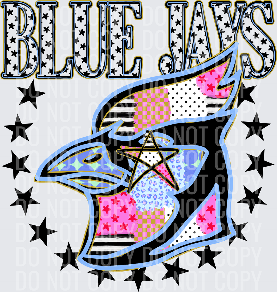 KayndiDesigns 09.26 Patchwork Varisty Stars Blue Jays