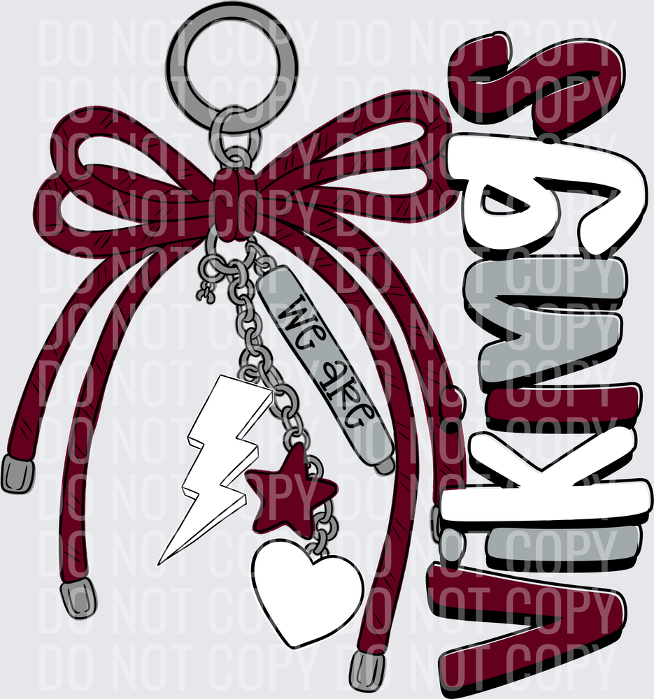 Vikings no head maroon keychain
