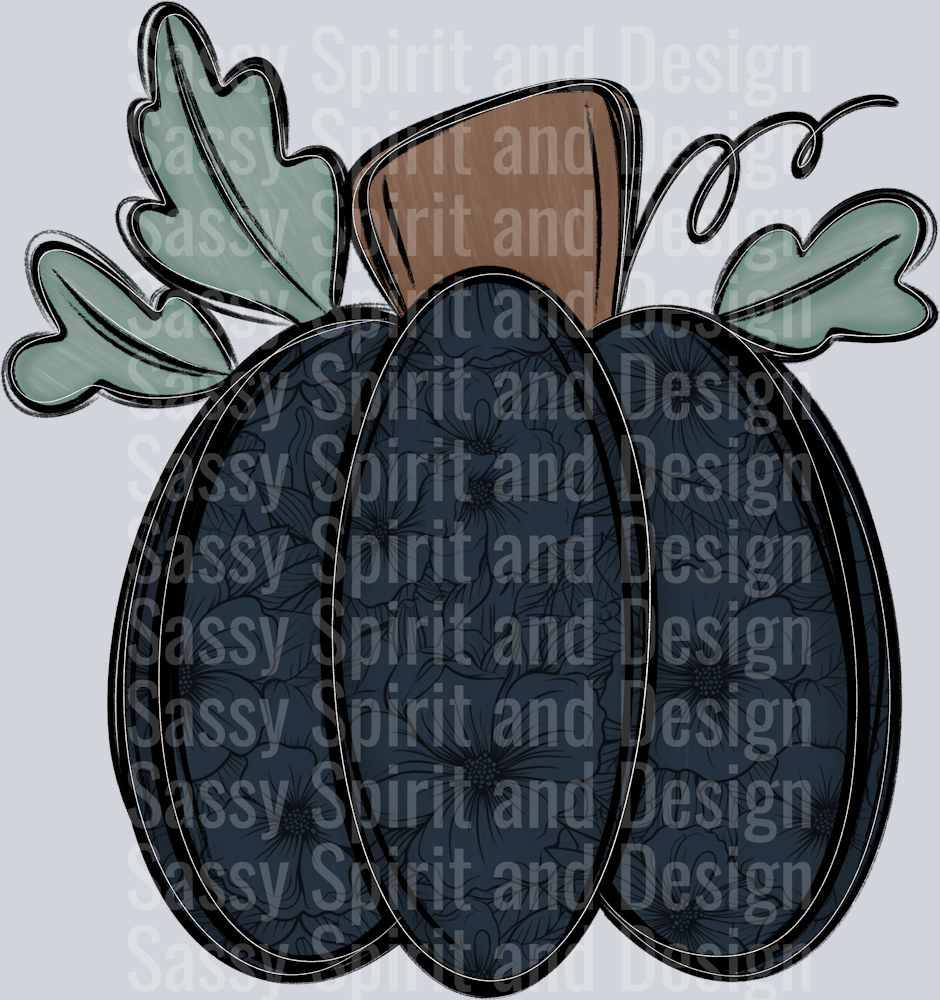 Navy Lace Pumpkin Doodle