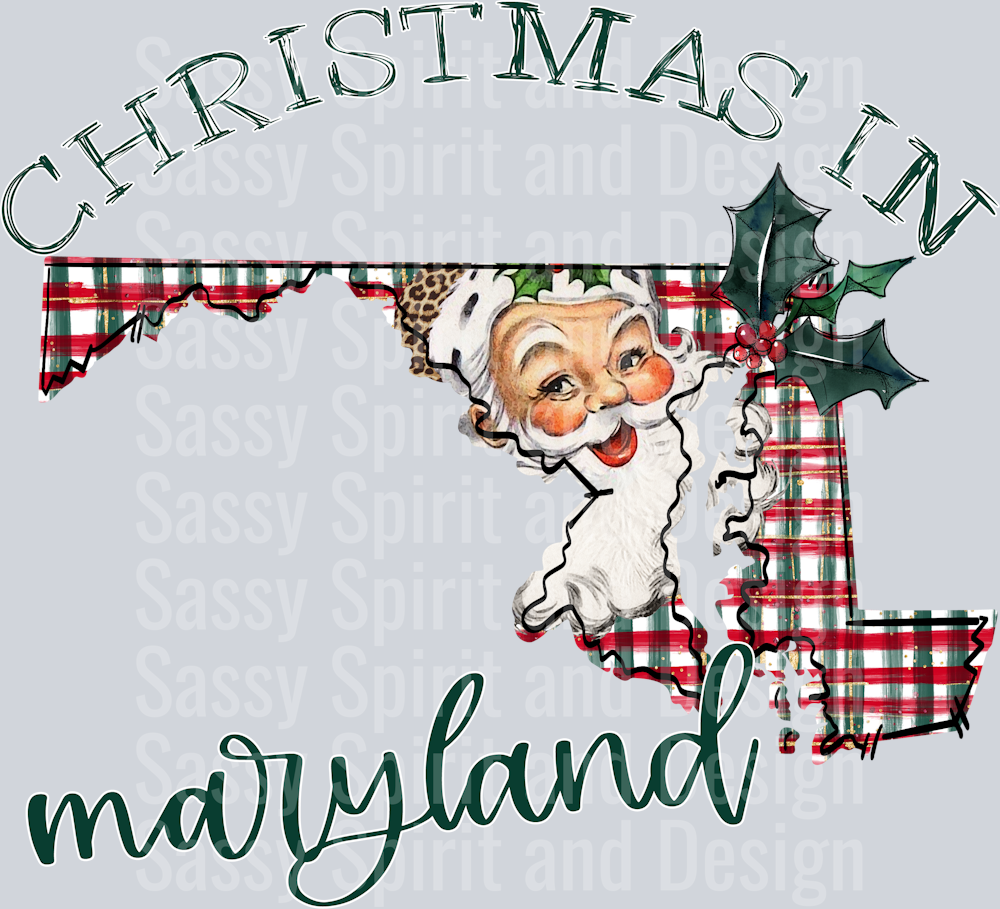 Christmas in State Santa State Set MARYLAND